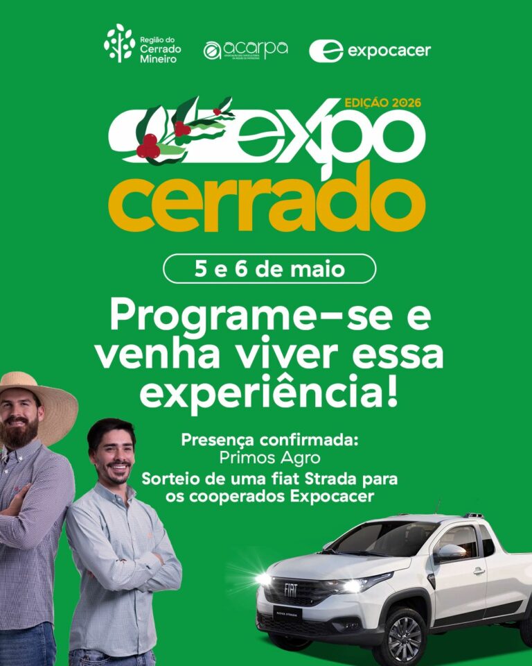 ExpoCerrado 2026 reúne grandes marcas do agro, experiências exclusivas e programação estratégica na FeMcafé
